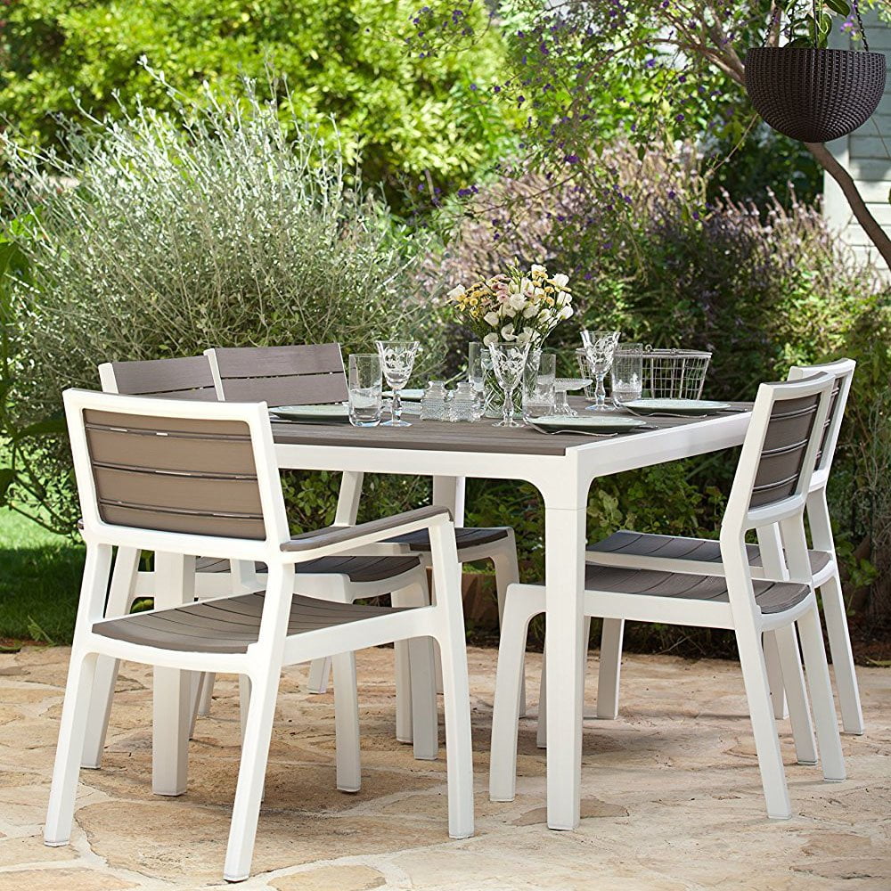 Keter Harmony White Cappuccino Modern Outdoor Patio Armchair Set Of Keter Harmony White Cappuccino Modern Outdoor Patio Armchair Set Of 2 228898 Com