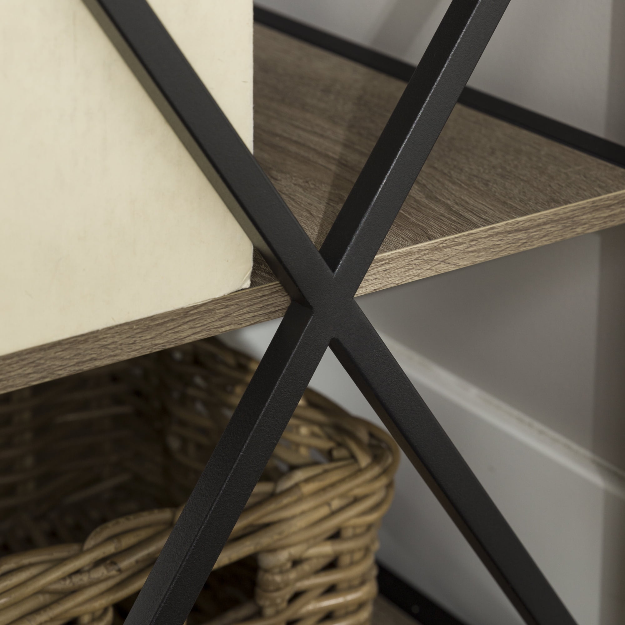 Frisco X-frame Driftwood Bookcase by River Street Designs