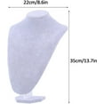 thumbnail image 3 of Velvet Necklace Jewelry Display Stand:3D Necklace Display Bust Mannequin Stand,Pendant Chain Chokers Necklace Holder,Necklace Display for Selling Home Storage (Gray-8.6 * 13.7in), 3 of 9