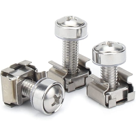 HUSERYT 50 Pack Cage Nuts and Mounting Bolts, Washers, Metric Square ...