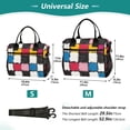 thumbnail image 4 of FORMRS Insulated Lunch Bag for Work School Unisex Large Capacity Cooler with Shoulder Strap, White Checkered Pattern, 4 of 6
