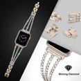 thumbnail image 4 of Compatible con Apple Watch Band Dressy Bling Jewelry Pulsera de pulsera de acero inoxidable Sparkle Strap iWatch bands 44mm Womens SeriesSE 6 5 4 3 2 1 42 mm,Oro WD.WDQZL Hogar, 4 of 4