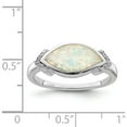thumbnail image 6 of Sterling Silver Rhodium-Plated Marquise Lab Created Opal & Cz Ring (Size 8) Made In Thailand qr6997-8, 6 of 6