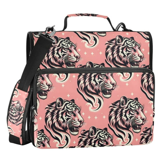 ALAZA Zipper Binder Cool Tiger 3 Ring Trapper Keeper File Folder Organizer Bag