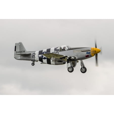 Fly P-51 Mustang - A P-51 Mustang flies by at Everett Washington Poster Print