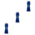 thumbnail image 1 of mmirethe Cotton Wide Application Trousers In Multiple Sizes Available Stretchy High Waist Bell Bottom Pants navy blue XL 3Set, 1 of 6