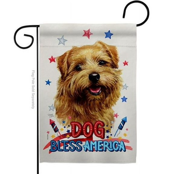 Breeze Decor G120150-BO Patriotic Tan Norfolk Terrier Animals Dog 13 x 18.5 in. Double-Sided Decorative Vertical Garden Flags for House Decoration Banner Yard Gift