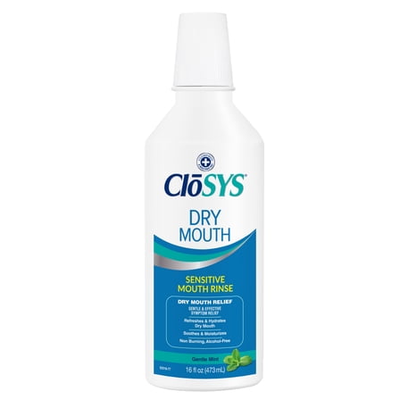 CloSYS Dry Mouth Mouthwash Rinse, 16oz, Alcohol-Free, pH Balanced, Dry Mouth Relief, Mild Mint Flavor