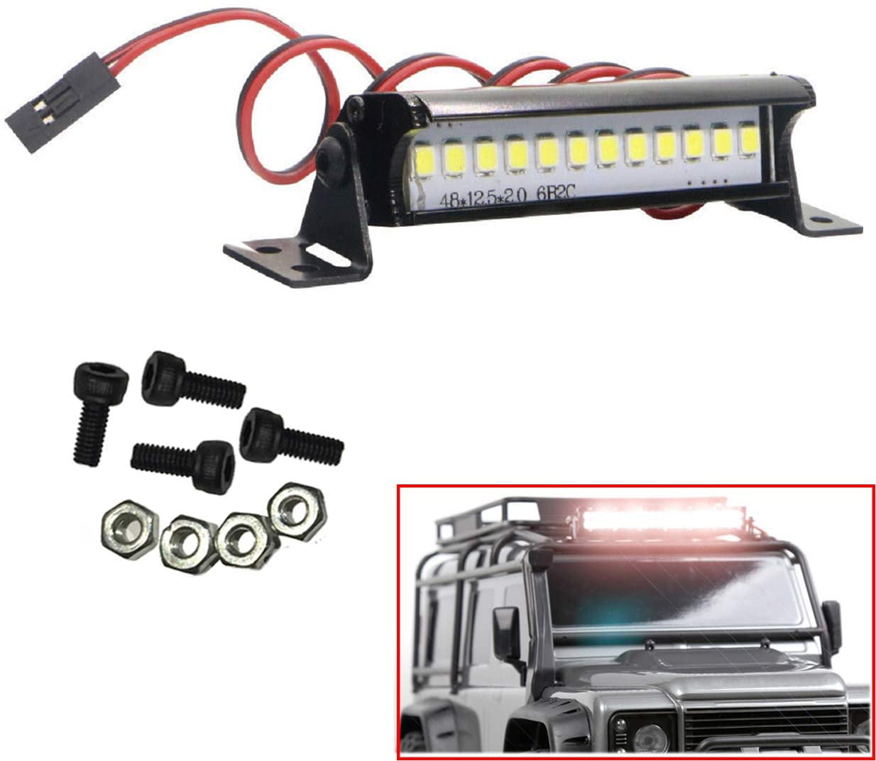 1 Set RC Crawler 12 LED Light Bar for 1/10 RC Crawler Car Axial SCX10 90046 D90 