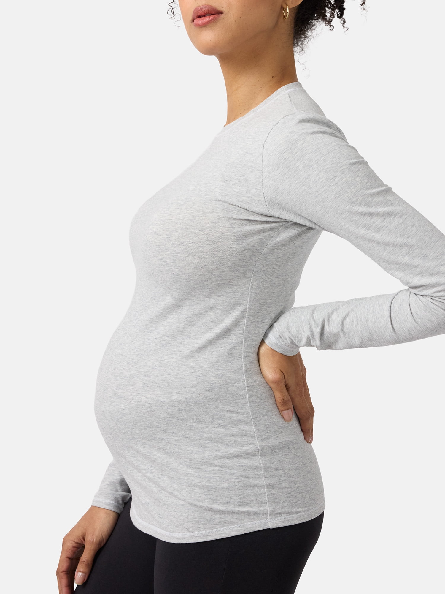 Ingrid & Isabel For Every Belly Women's Maternity Cotton Stretch Jersey Long Sleeve T-Shirt, Sizes S-XXXL