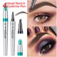 thumbnail image 3 of Lápiz de tatuaje para cejas de 4 puntas, 5 colores, líquido, marrón, microblading, ultrafino, resistente al agua, cosmético para ojos, 3 of 5
