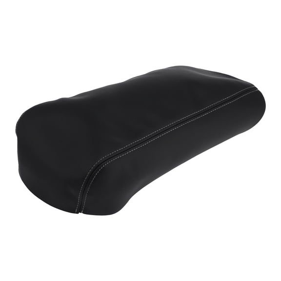 1pcs For Ford Explorer 2011-2019 Leather Center Console Lid Armrest Cover Black with Gray Stitch