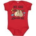 thumbnail image 3 of Inktastic My Gigi Loves Me with Sloth and Hearts Boys or Girls Baby Bodysuit, 3 of 5