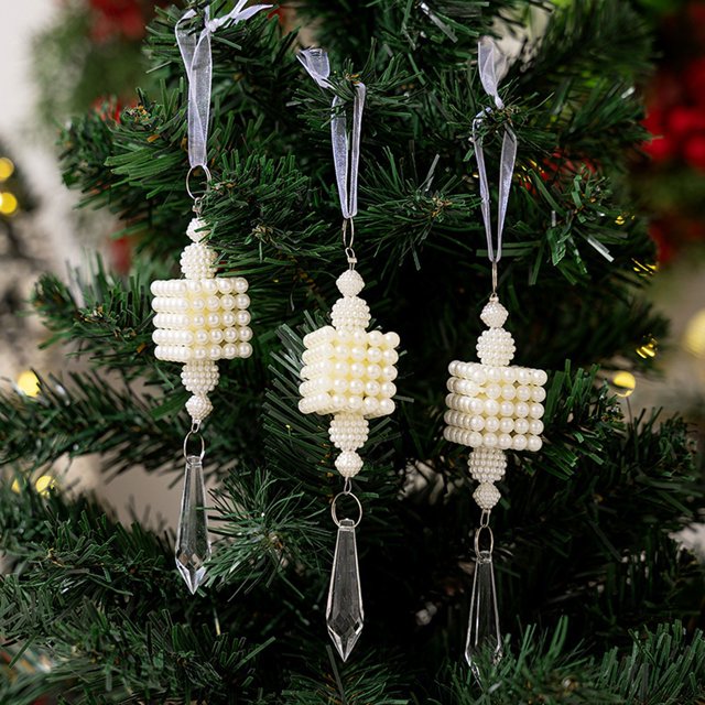 Adornos Navideños Adornos de Cuentas Simulación Cadena de Perlas Árbol de Navidad Decoración de Fiesta Navideña Colgante onlyliua