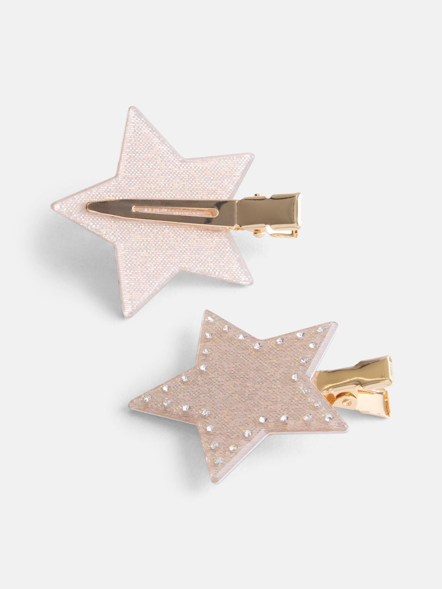 No Boundaries Shimmering Star Creaseless Hair Clip Set, 2-Pieec, Women’s