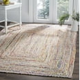 thumbnail image 1 of Safavieh Cape Cod Collection CAP202B Handmade Boho Braided Jute & Cotton Area Rug, 5' x 8', Beige / Multi, 1 of 4