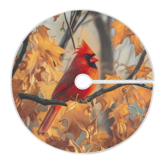 Ryvnso Christmas Tree Skirt Red Cardinal in Autumn Xmas Tree Skirts Ornament Home Decorations 35.4"