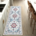thumbnail image 2 of MeyJey 2'x6' Persian Vintage Runner Rug for Hallways, Non-Slip Machine Washable Area Rug Indoor Carpet Distressed Oriental Floor Rug for Bedroom/Dining/Living/Laundry Room, Blue/Beige/Red, 2 of 15