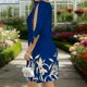 thumbnail image 5 of Vestido de Vacaciones de Playa Vestido de Cuello Redondo a Rayas de Moda de las Mujeres con Cuello en V Profundo sin Mangas, Tela Suave Transpirable para Verano Diario, 5 of 6