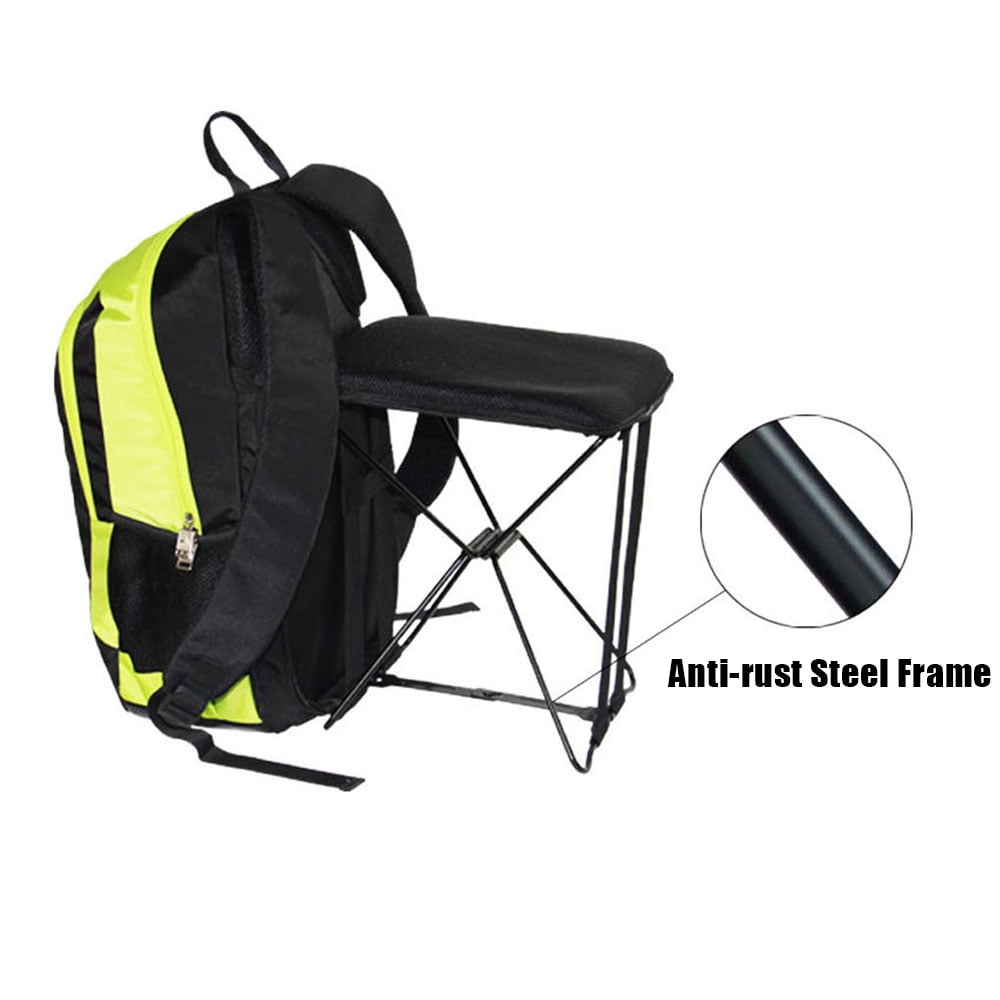 47L Camping Travel Backpack with Folding Chair Backpack and Stool Chair