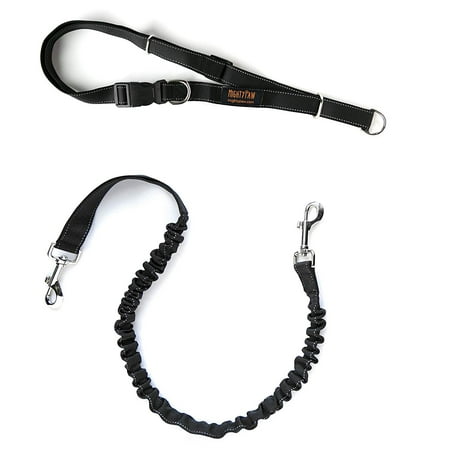 UPC: 0600316836746 | Mighty Paw Hands Free Dog Leash | Premium Runners Pet Lead and Adjustable Hip Belt. Lightweight Reflective Bungee System for Training  Walking  Jogging  Hiking and Running. (Black  3 Foot)