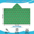 thumbnail image 2 of Green Bigfoot and Campfire Pattern Hooded Bath Towel，60"x35" for Ages 3 To 12 Kids, Quick Dry Lightweight Soft Microfiber Hood Beach Towel Cover Up for Kids, 2 of 7