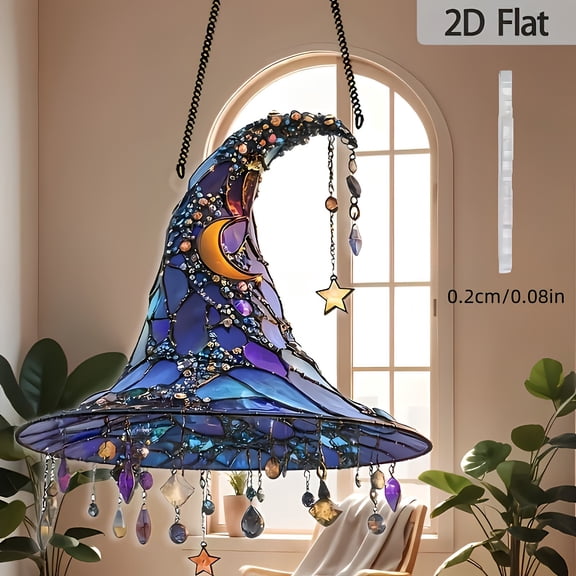 Witch Hat & Broom Hanging Decoration Halloween Window Mantel Front Door Holiday Centerpiece Decor Witch Broom Party Supplies