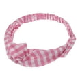 thumbnail image 4 of Unique Bargains 1 Pc Fashion Plaid Pattern Cross Elastic Hairband for Women Pink, 4 of 6
