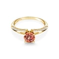 thumbnail image 2 of Gem Stone King 1.58 Ct Round Ecstasy Mystic Topaz 18K Yellow Gold Plated Silver Ring (Size 8), 2 of 4