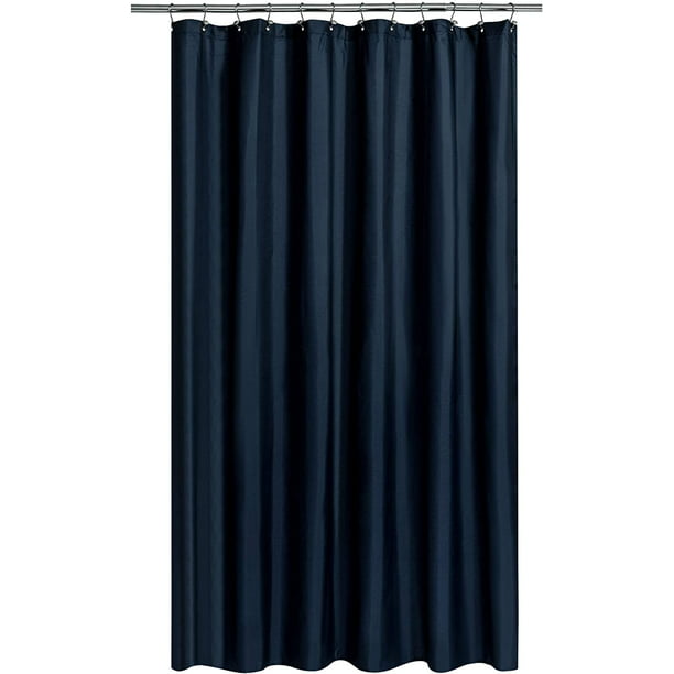 Fabric Shower Curtain Or Liner Extra, Navy And White Shower Curtain Extra Long