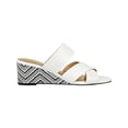 thumbnail image 2 of AEROSOLES Womens White Zig Zag Crisscross Straps Comfort Westfield Almond Toe Wedge Slip On Leather Slide Sandals Shoes 9 M, 2 of 4