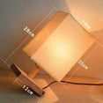 thumbnail image 4 of Table Light LED Solid Wood Stable Pedestal Modern Lampshade Night Lamp for Hotel Bedroom Button Switch/with LED Lamp/ Plug Type Square, 4 of 5