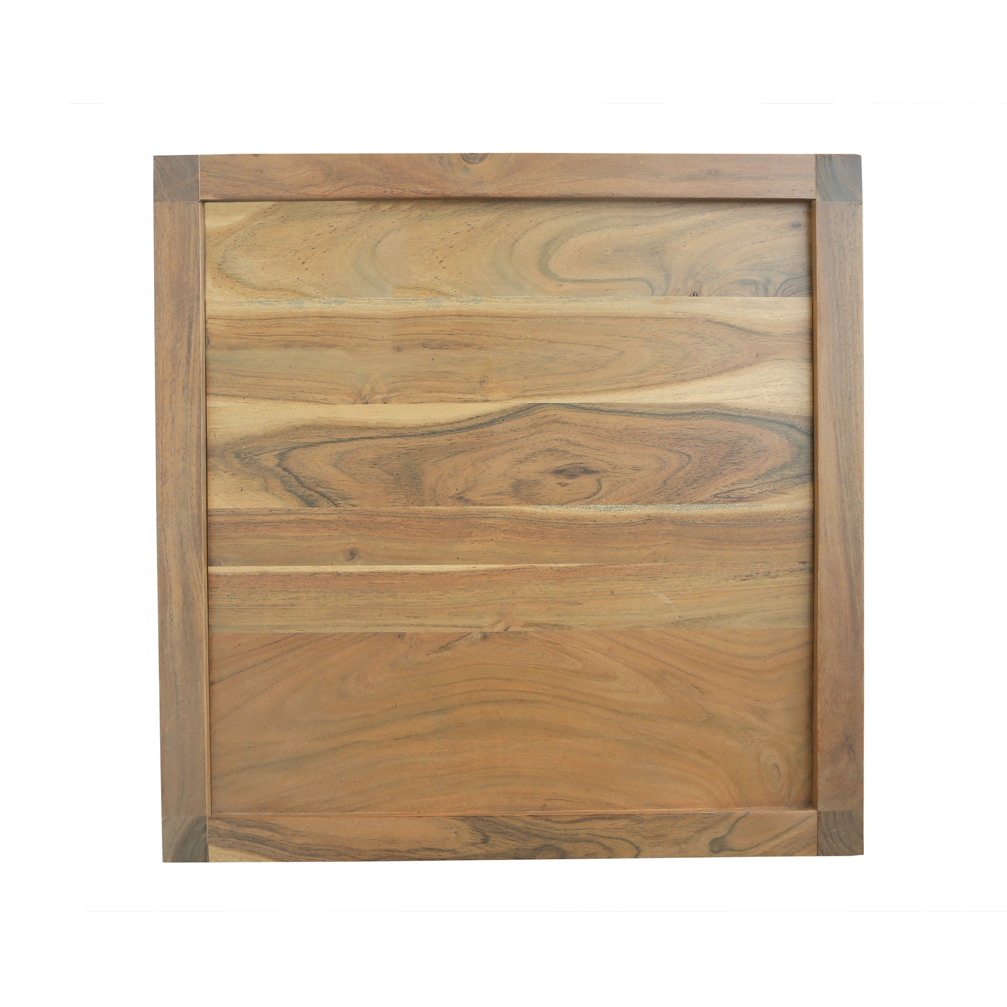 Ox Bay Serenity Wood Square Storage Side Table – Farmhouse Style with Raised Lip Edge, 22" x 22", Indoor Use