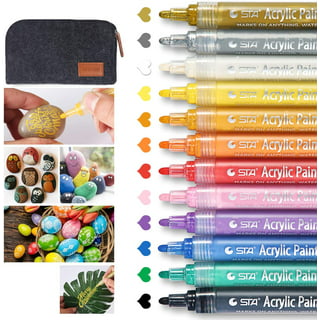 colpart 26 Colors Dual Tip Acrylic Paint Pens Markers，Premium Acrylic Paint  Pens for Rock Painting Wood Canvas Plastic Metal Stone, Acrylic Markers