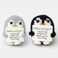 thumbnail image 2 of Roll over Image to Zoom in Aeutwekm Emotional Support Penguin Crochet Doll with Positive Card - Cute Crochet Doll Pink, 2 of 5
