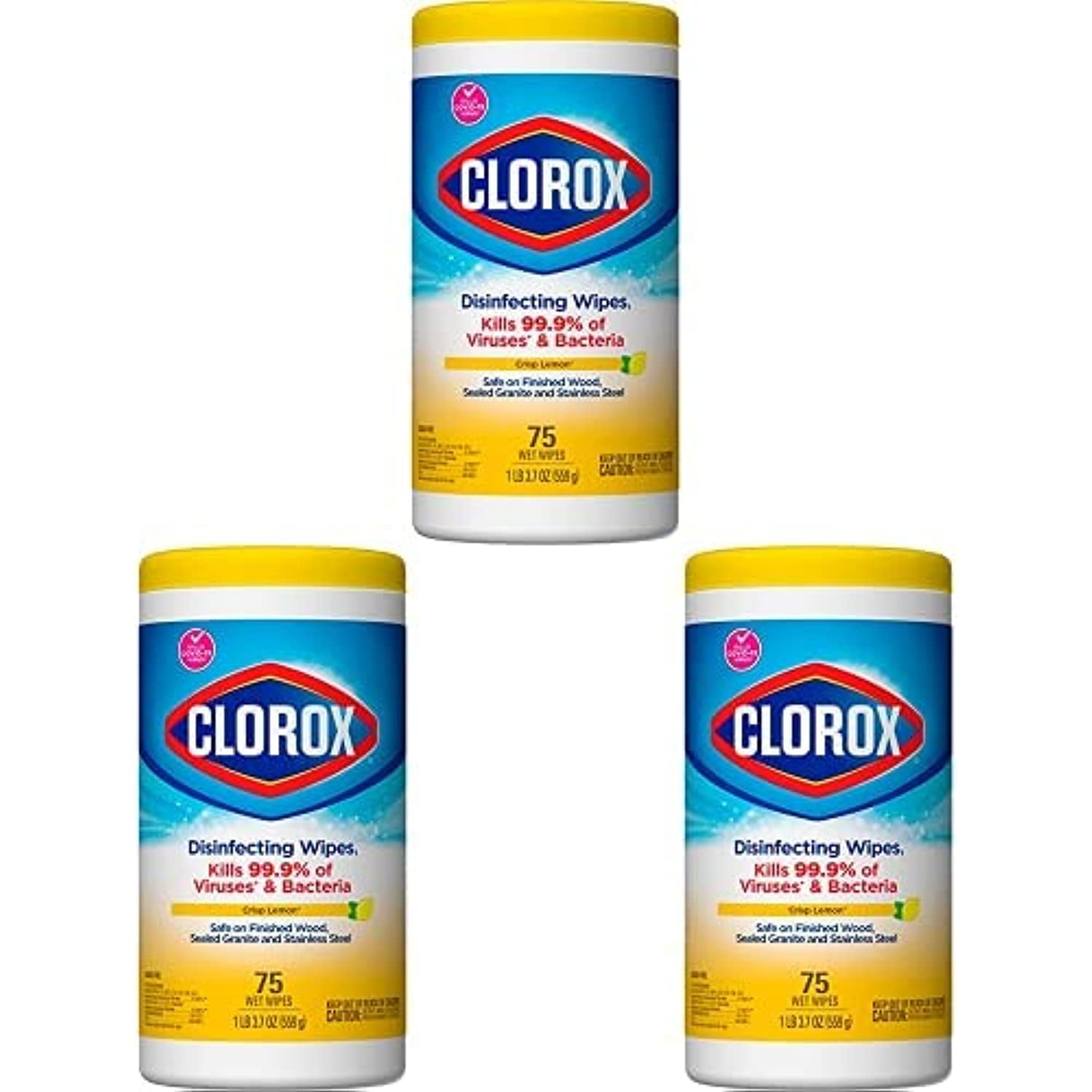 Clorox Disinfecting Wipes, Bleach Free Cleaning Wipes Crisp Lemon, 75