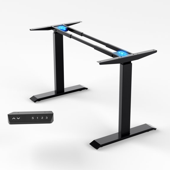 ZTTEN Dual Motor Electric Standing Desk Frame, 265lbs Capacity, Height Adjustable Legs with 3 LED Memory Controller, Fits 47.2" to 78.7" Tops, Ergonomic Sit Stand Desk Base, Black Frame Only