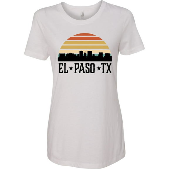 Inktastic El Paso Texas Skyline Retro Women's T-Shirt