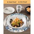 thumbnail image 3 of 13 Inch Round Placemats Set of 4, Blue Pumpkins Fall Non Slip Heat Insulation PP Table Mats, Thanksgiving Eucalyptus Leaf Rustic Washable Place Mats for Kitchen Dining Party Table Decor, 3 of 7