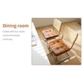 thumbnail image 4 of Set of 2 Brown Faux Leather Rattan Dining Chairs with Chrome Legs, 4 of 10