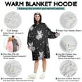 thumbnail image 5 of Wearable Oversized Blanket,Black White Cat Rose Moon Star Pattern Wearable Blanket Hoodie for Adults,Cozy Hooded Blankets with Super Pockets,Super Warm Fuzzy Pullover for Women & Men, 5 of 6