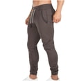 thumbnail image 5 of Ernkv Sports Pants for Men Soft Relaxed Fit Casual Wear Elastic Waist Solid Color Comfy Lounge Casual Fashion Fall Spring Trousers Full Length Pants with Pocket Coffee S, 5 of 5