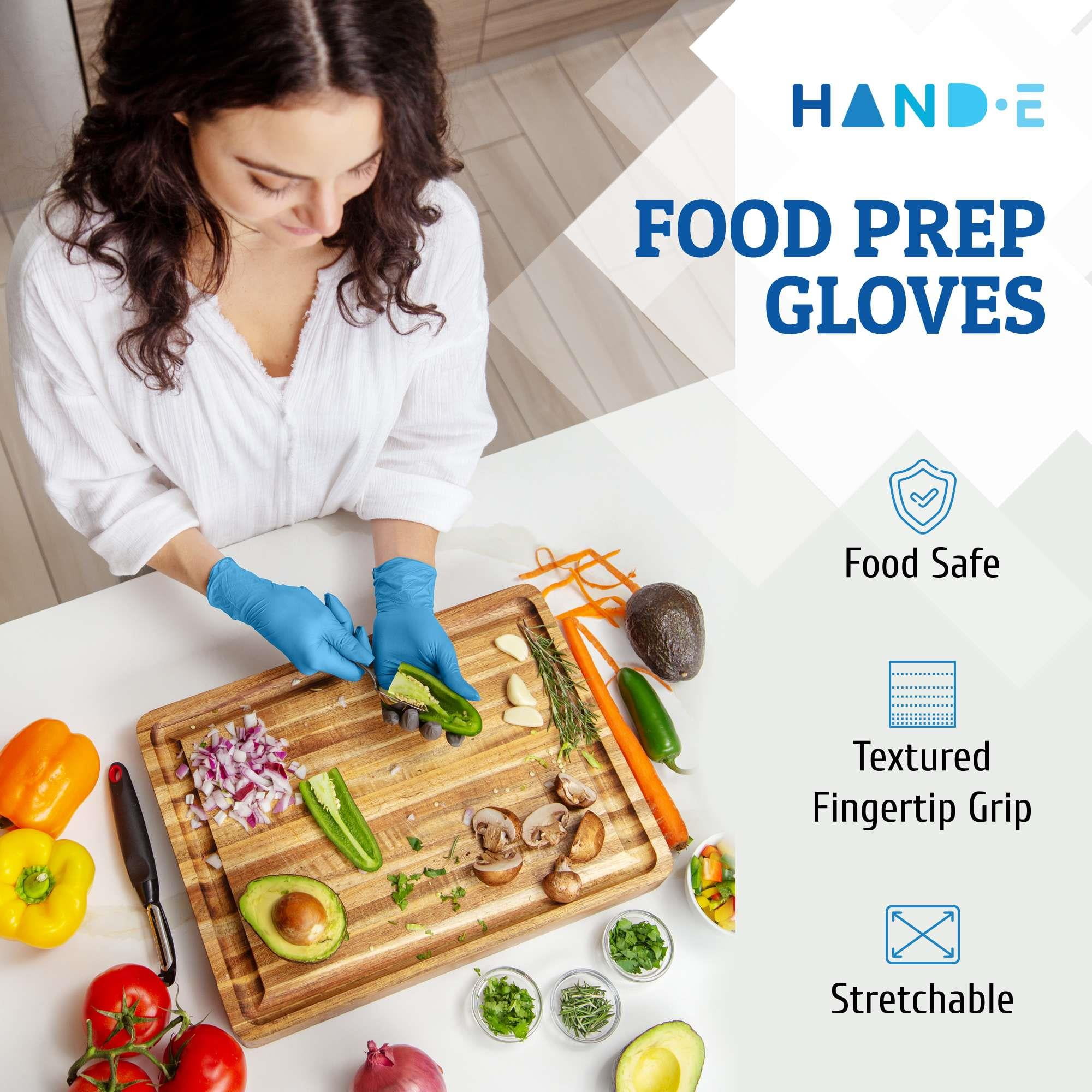 Hand-E Nitrile Gloves (Medium -1000 Count) 10 Boxes, 3 Mil, Blue Disposable Latex and Powder Free Medical and Food Gloves
