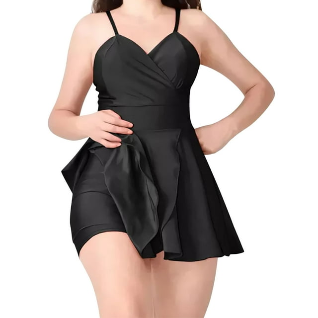 Gspmoly Robes d'Été pour Femmes, Robe à Bretelles à Col en V pour Femmes Robe Satinée Ajustée Robe Courte Aguichant Robes d'Été pour Femmes Économies