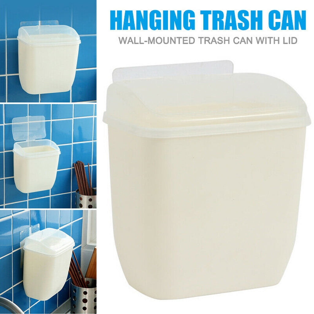 Kitchen Wall Mounted Hanging Trash Can Rubbish Bin Home Bedroom Bathroom Car