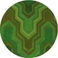 thumbnail image 1 of Ahgly Company Indoor Round Patterned Dark Lime Green Area Rugs, 3' Round, 1 of 1