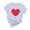 Gray, variant on ICHUANYI Women's Shirts Fashion Casual Crew Neck Short Sleeve Tops Heart Print T-shirt Cloth New Trending