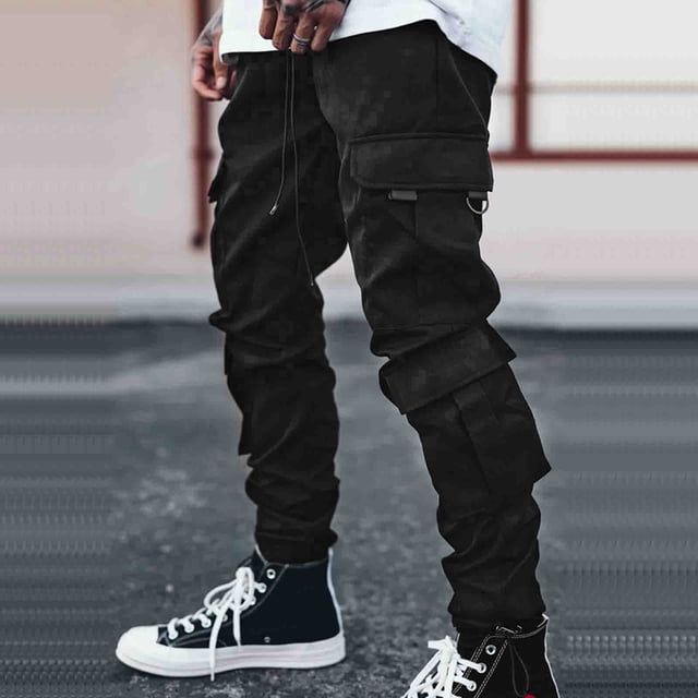 Men All Season Fit Pant Casual Solid Color Utility Trousers with Front Pockets and Durable Construction for Everyday Wear