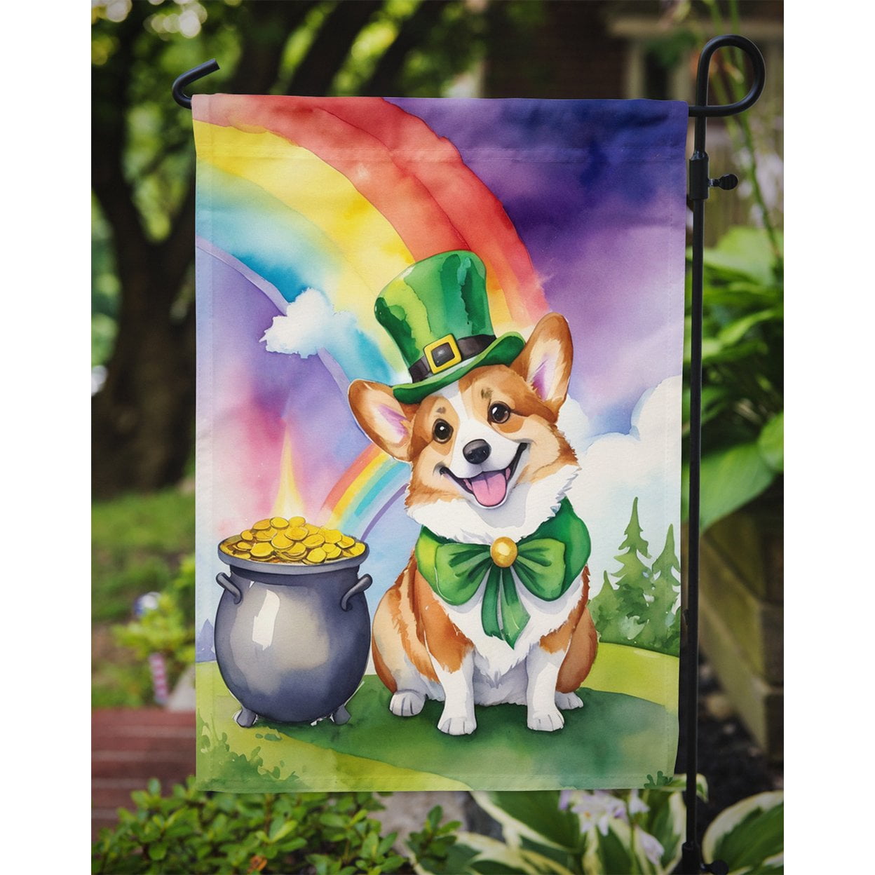 Corgi St Patrick's Day Garden Flag 11.25 in x 15.5 in