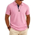 thumbnail image 2 of Uwinwear Men's Golf Shirts Dry Fit Moisture Wicking Performance Short Sleeve Collared Polo Shirts for Casual Athletic Business Summer Outdoor Casual Top,Light pink,L, 2 of 8